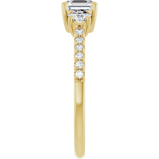 asscher-14K Yellow gold