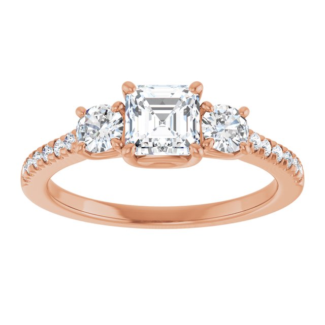 asscher-10K Rose gold