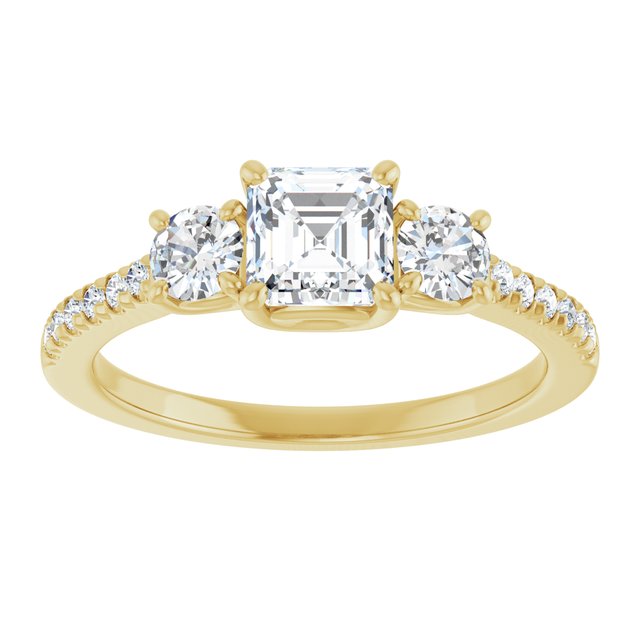 asscher-14K Yellow gold