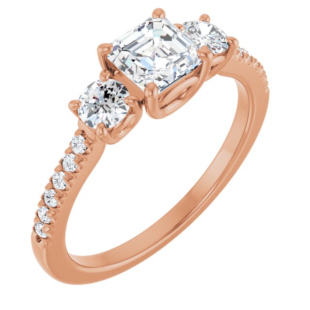 asscher-18K Rose gold