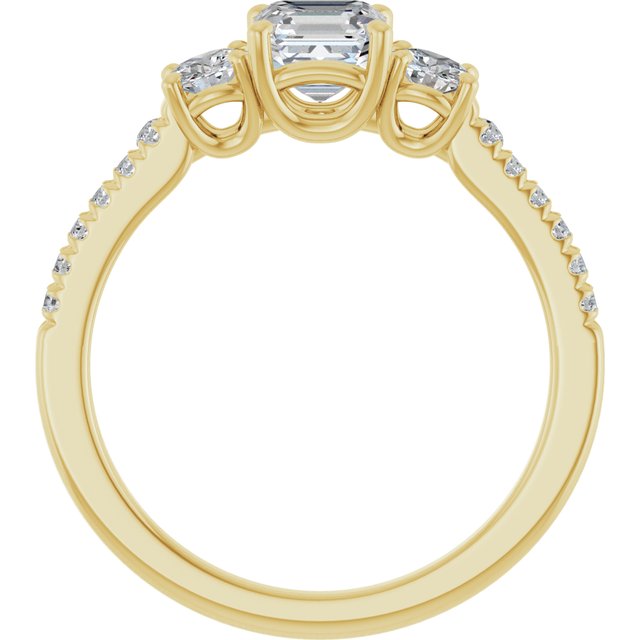 asscher-14K Yellow gold