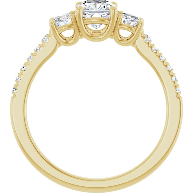 cushion-14K Yellow gold