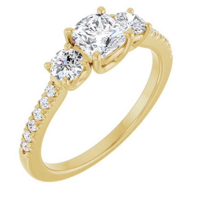 cushion-10K Yellow gold