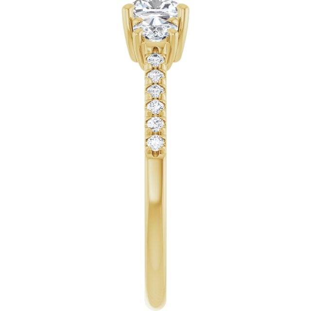 cushion-14K Yellow gold