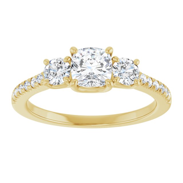 cushion-14K Yellow gold