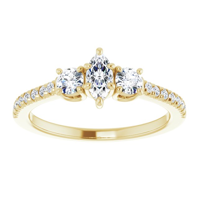 marquise-10K Yellow gold