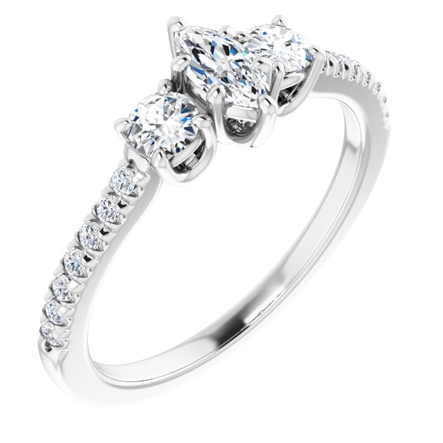 marquise-10K White gold