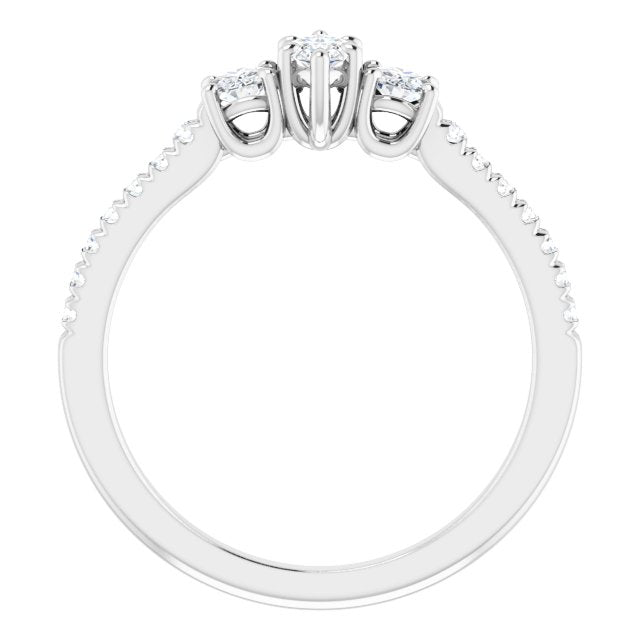 marquise-10K White gold