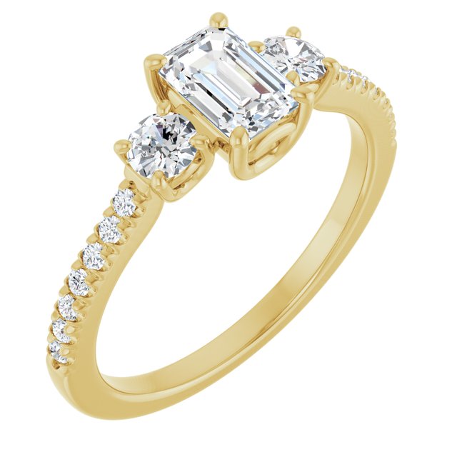 emerald-14K Yellow gold