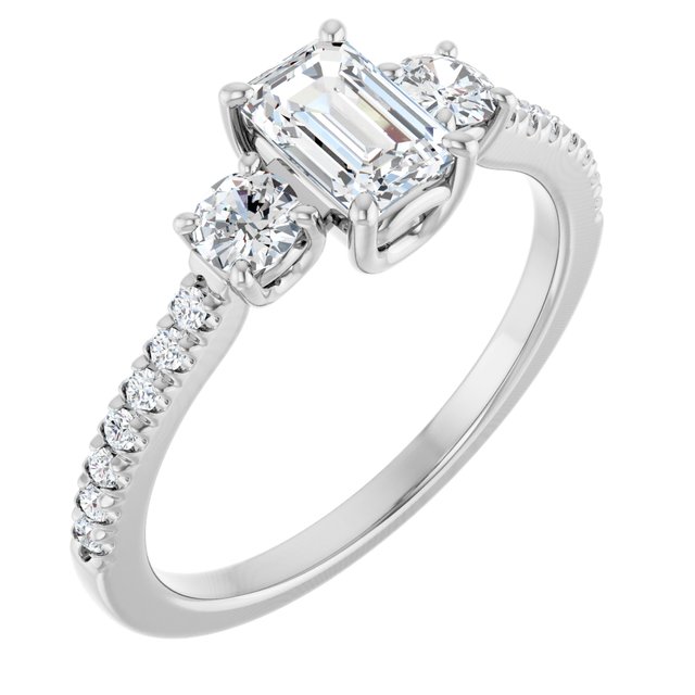 emerald-14K White gold