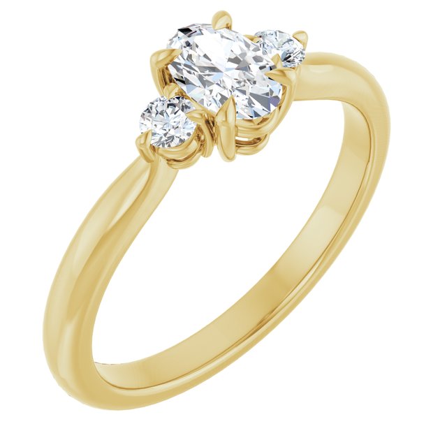oval-10K Yellow gold