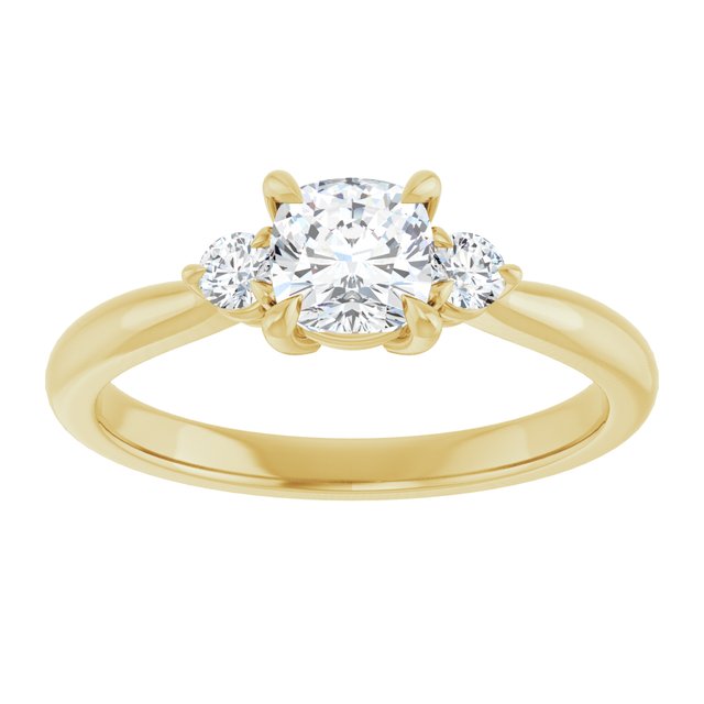 cushion-14K Yellow gold