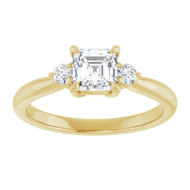 asscher-18K Yellow gold