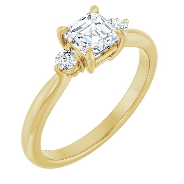 asscher-14K Yellow gold