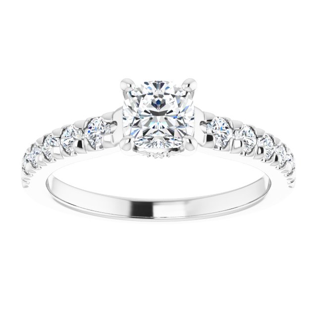 cushion-14K White gold