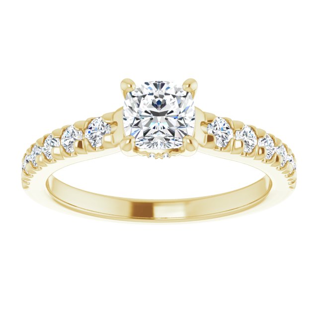 cushion-14K Yellow gold