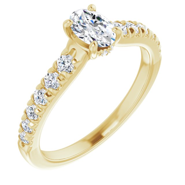 oval-10K Yellow gold