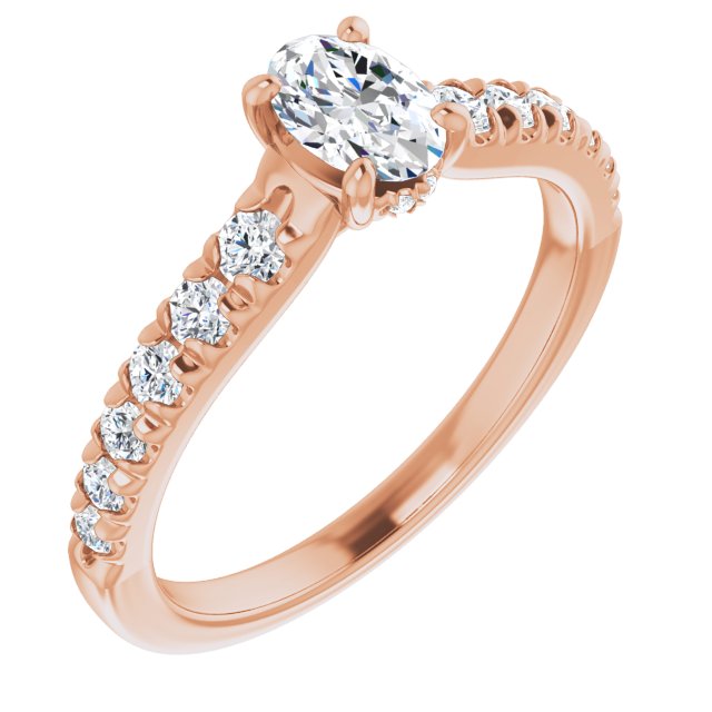 oval-14K Rose gold