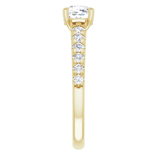 cushion-14K Yellow gold