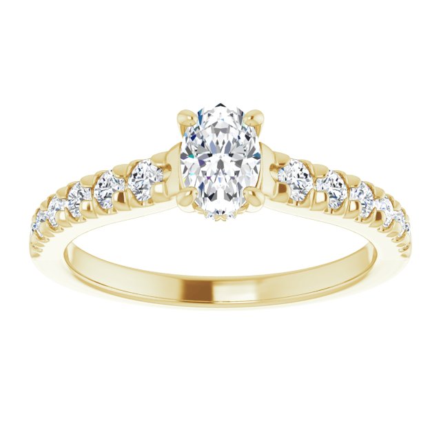 oval-10K Yellow gold