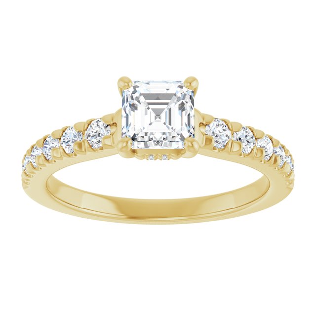 asscher-14K Yellow gold