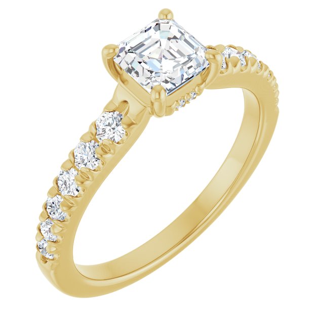 asscher-10K Yellow gold
