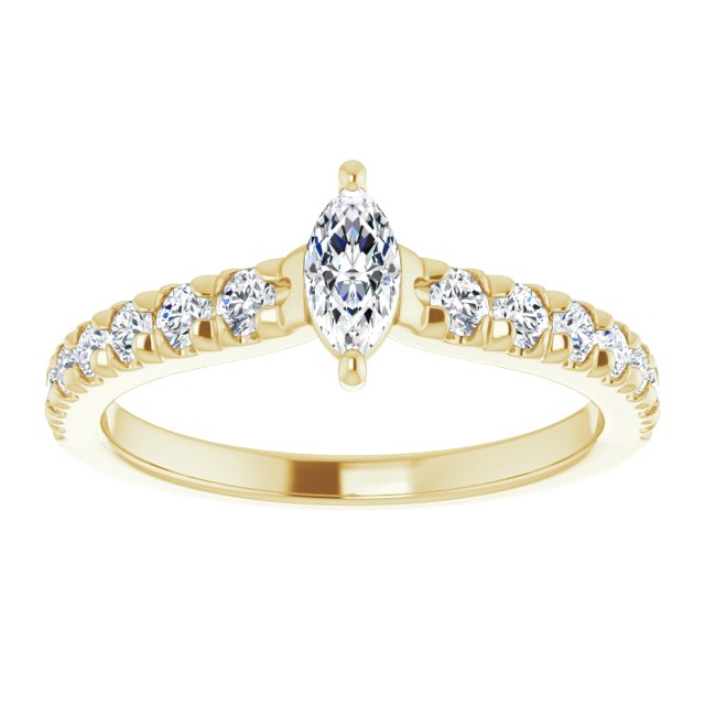 marquise-10K Yellow gold