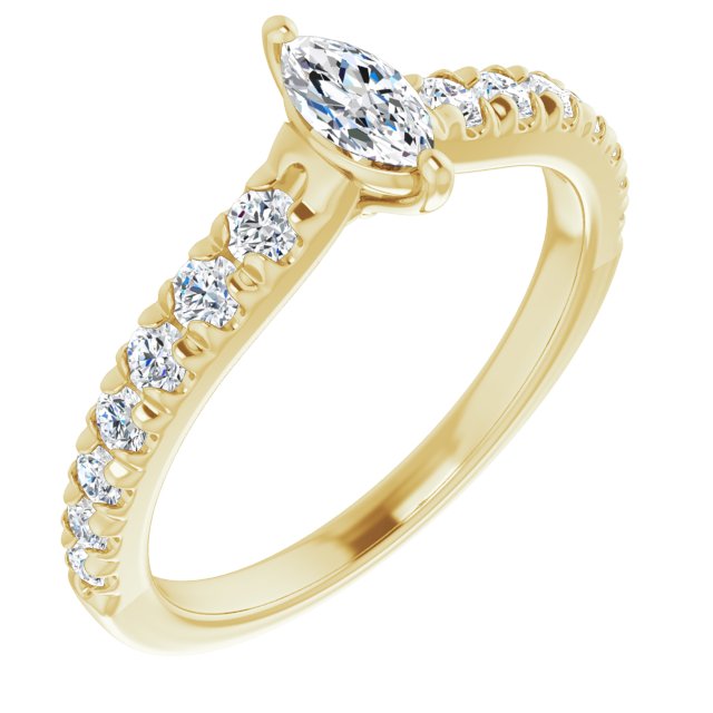 marquise-10K Yellow gold