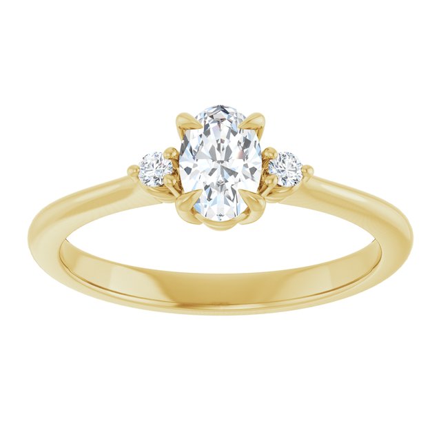 oval-10K Yellow gold