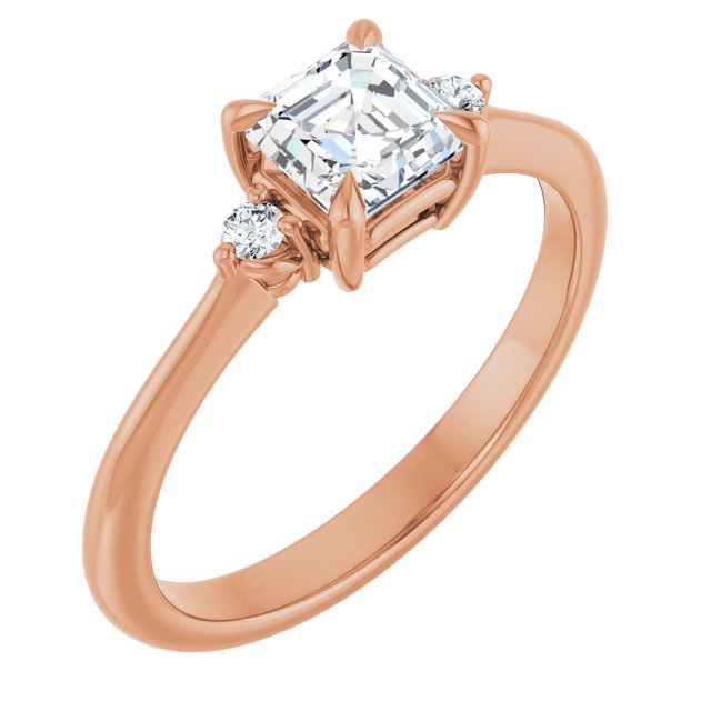 asscher-18K Rose gold