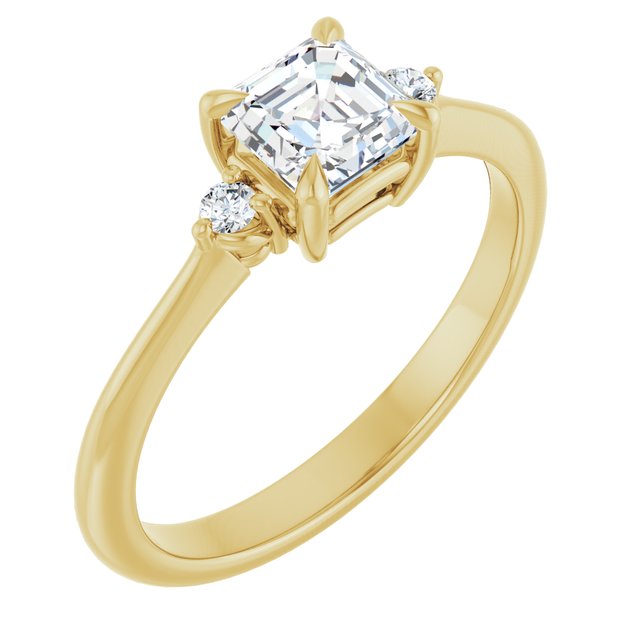 asscher-10K Yellow gold