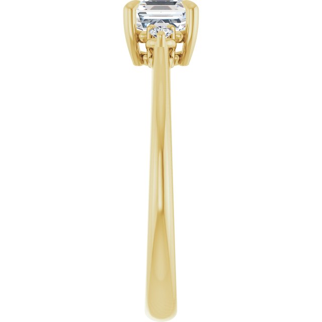 asscher-14K Yellow gold