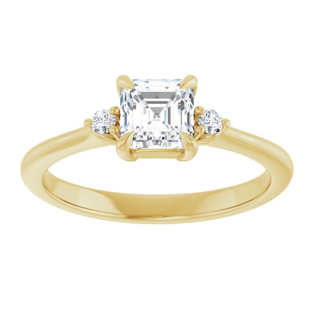 asscher-10K Yellow gold