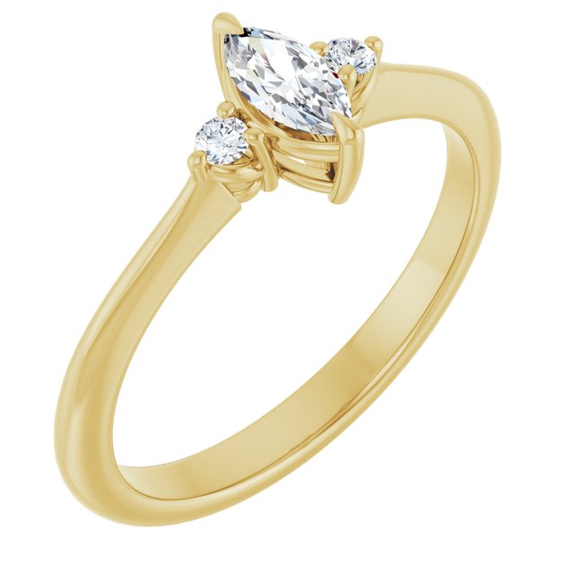 marquise-14K Yellow gold