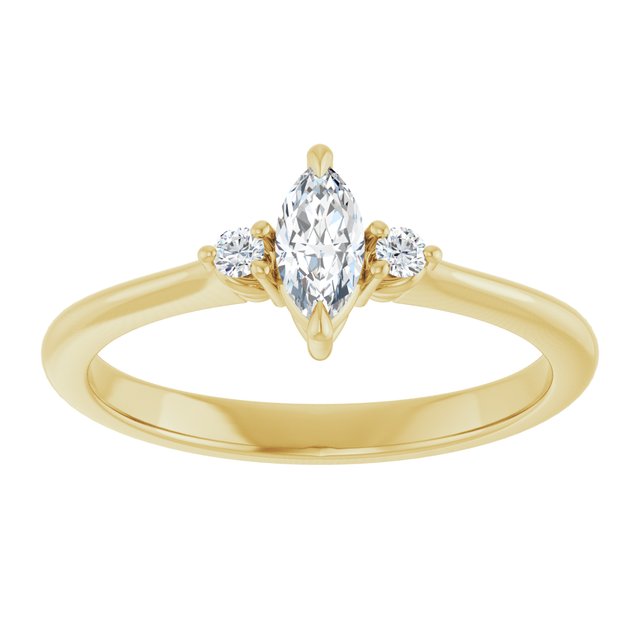 marquise-10K Yellow gold