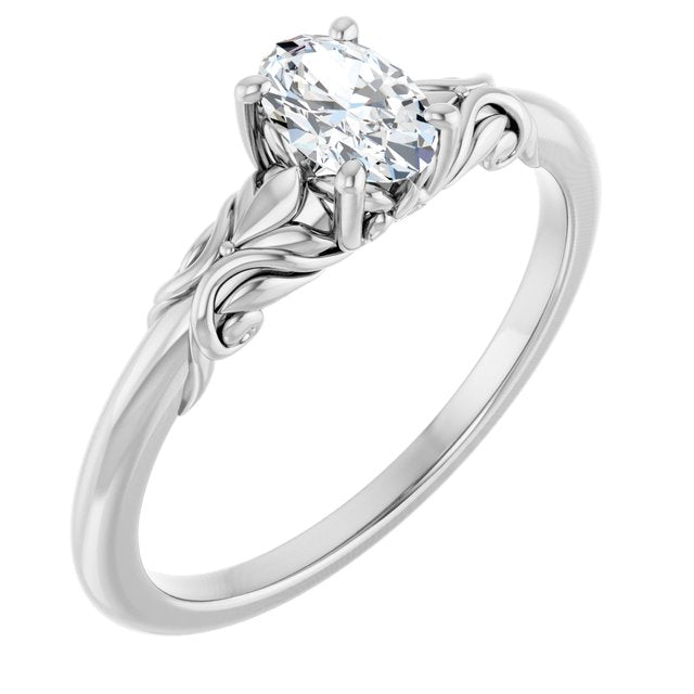 oval-14K White gold