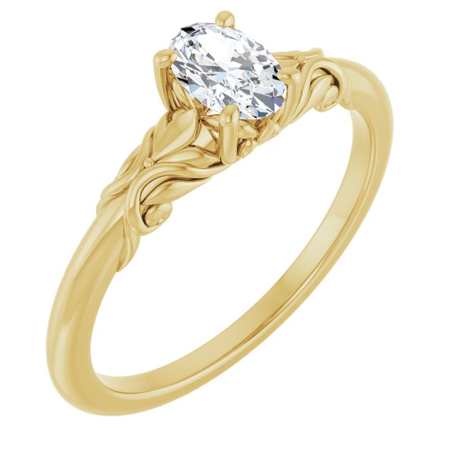 oval-10K Yellow gold