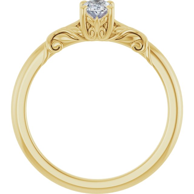 oval-14K Yellow gold
