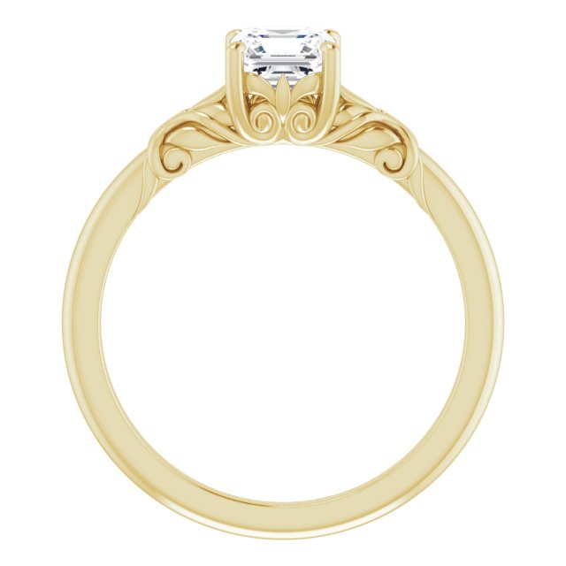 asscher-14K Yellow gold