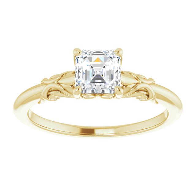 asscher-10K Yellow gold