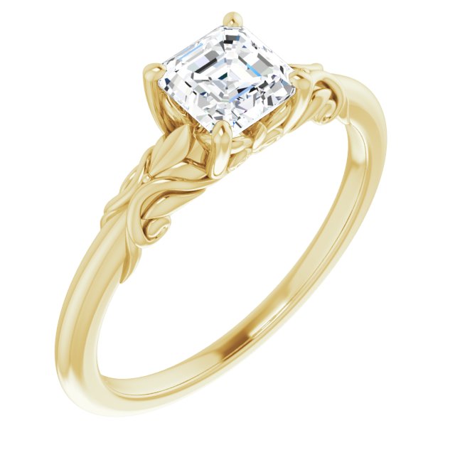 asscher-10K Yellow gold