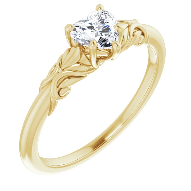 heart-10K Yellow gold
