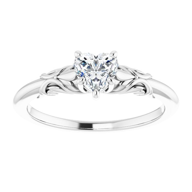 heart-14K White gold