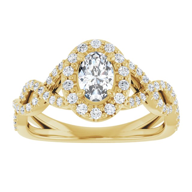 oval-10K Yellow gold