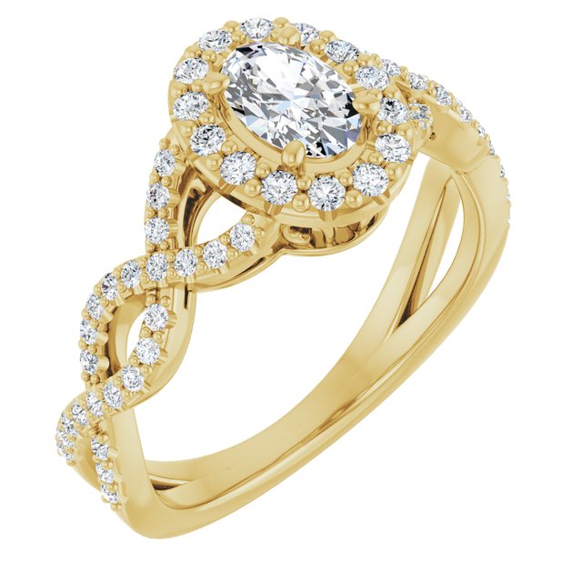 oval-10K Yellow gold