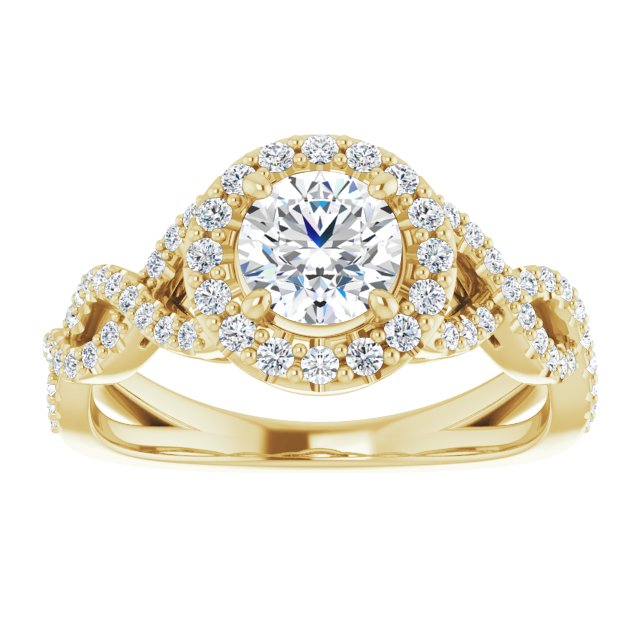 round-18K Yellow gold