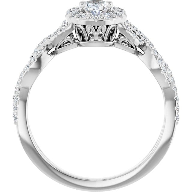 oval-14K White gold