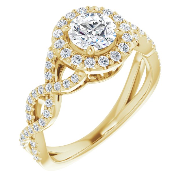 round-18K Yellow gold