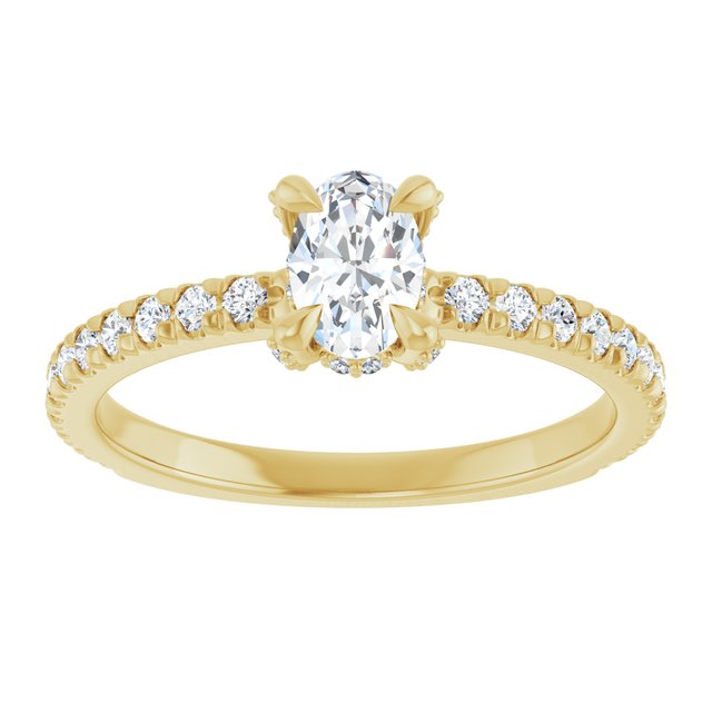 oval-14K Yellow gold