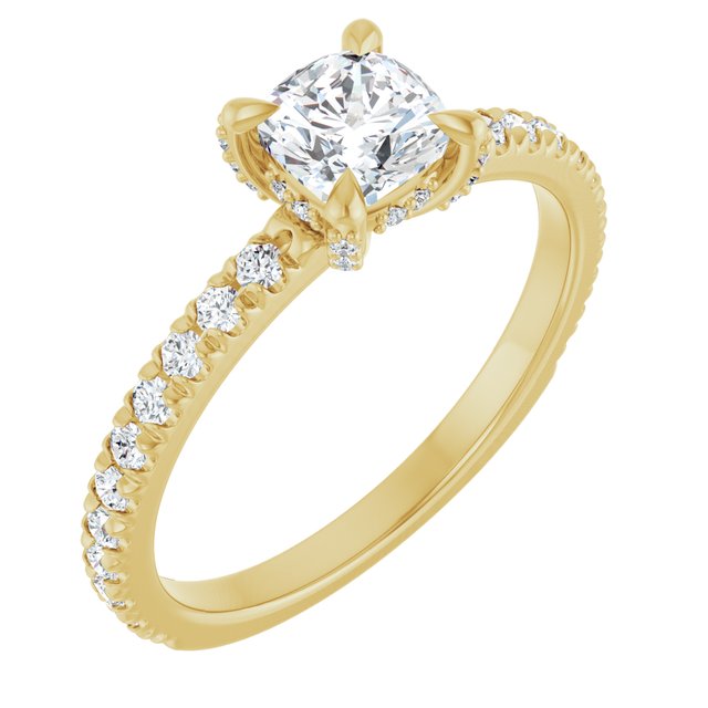 cushion-14K Yellow gold
